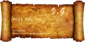 Voll Géza névjegykártya
